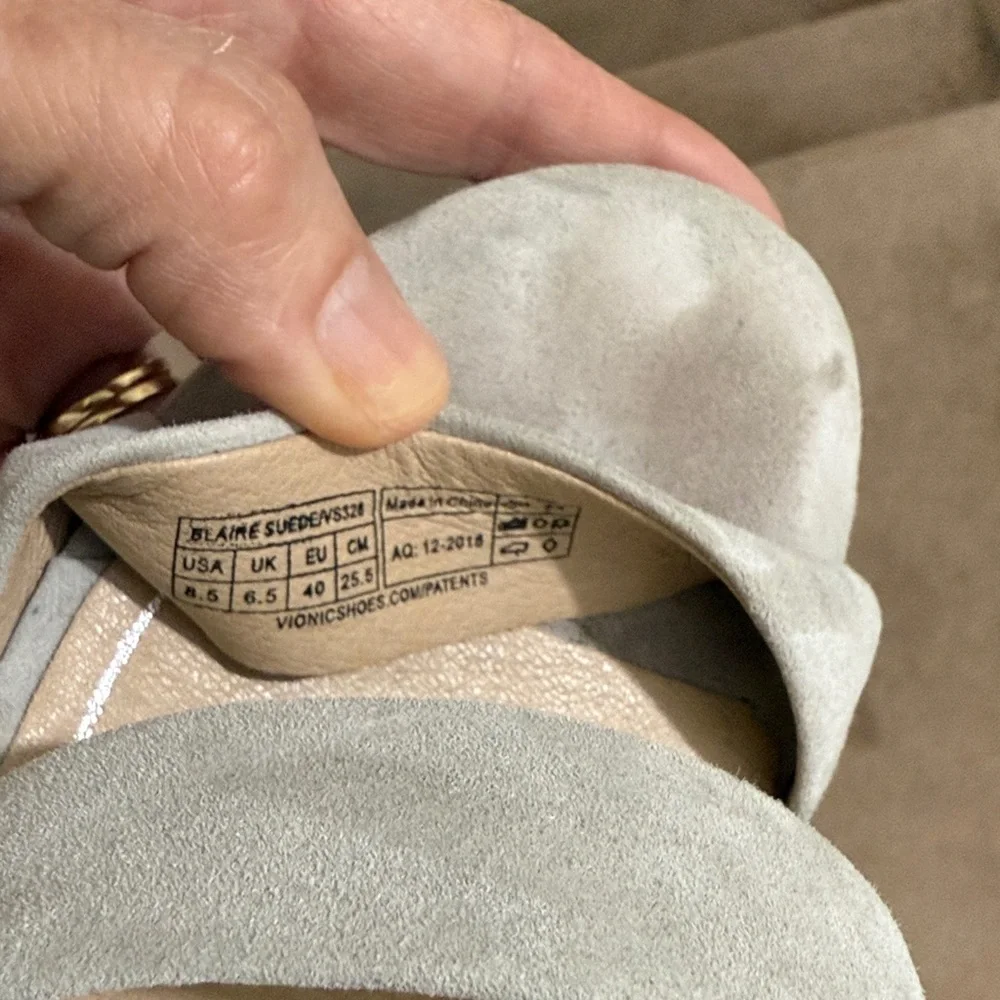 Vionic Taupe Strappy Heels - Picture 2 of 15